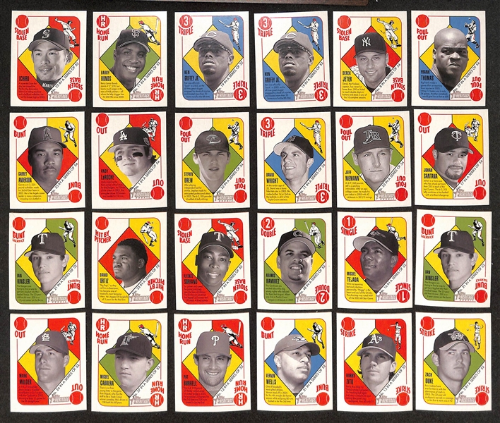 2005 Bowman Heritage Baseball Complete 350 Card Set (Verlander Rookie) & 24  Red/Blue Back Minis (8 Red Backs & 16 Blue Backs)
