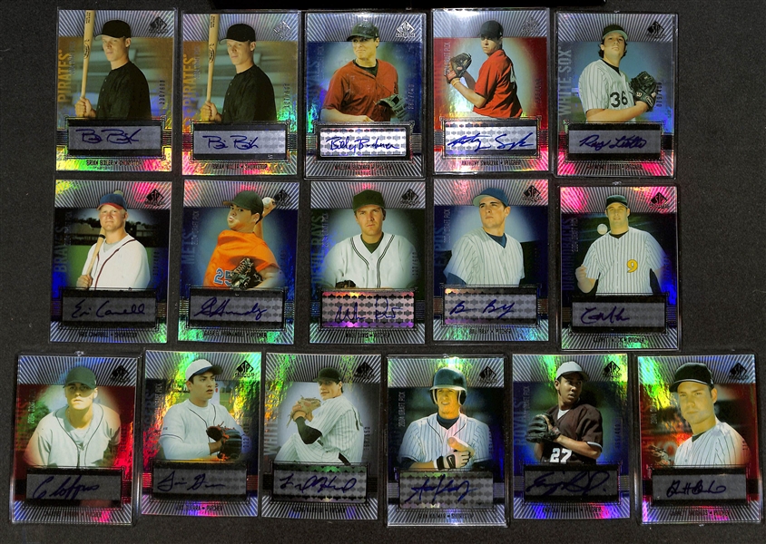2004 SP Prospects Baseball Base Set (1-290) w. Yadier Molina Rookie & 40 Prospect Autographs Inc. Zobrist, Lind, Reed, Parr (#/10) & 20 Jersey Relic Cards 
