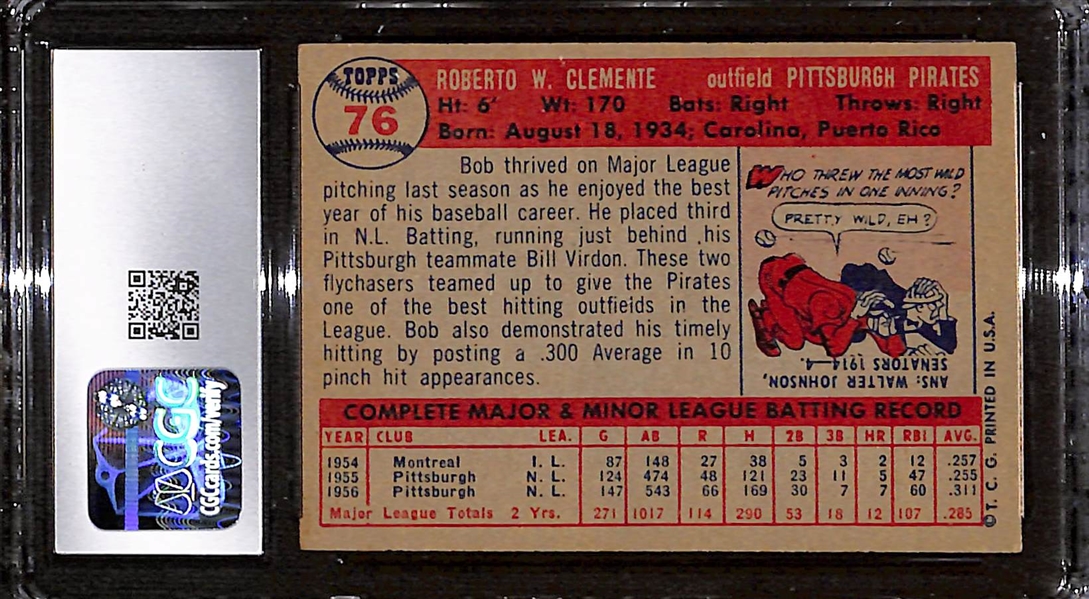 1957 Topps Roberto Clemente #76 Graded CGC 6 EX-NM