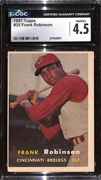 1957 Topps Frank Robinson Rookie Card #35 Graded CGC 4.5 VG-EX+