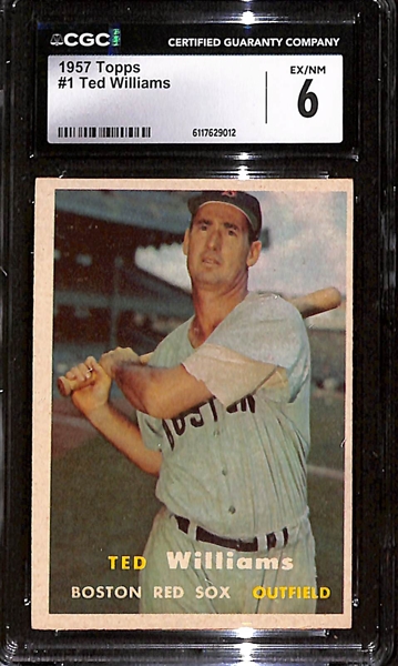1957 Topps Ted Williams #1 Graded CGC 6 EX-NM