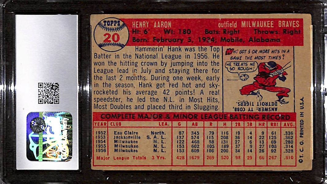 1957 Topps Hank Aaron #20 Graded CGC 4 VG-EX