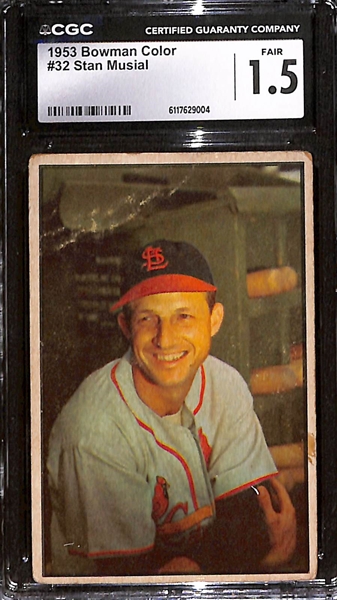 1953 Bowman Color Stan Musial #32 Graded CGC 1.5 