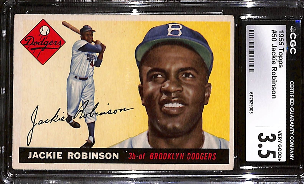 1955 Topps Jackie Robinson #50 Graded CGC 3.5 VG+