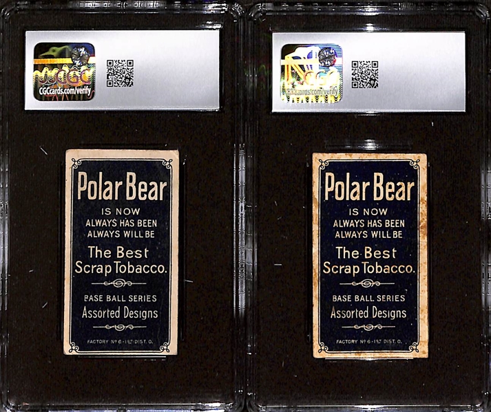 1909-11 T206 Polar Bear Lot - Heinie Berger (CGC 2) & Donie Bush (CGC 1.5)