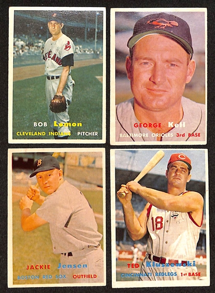  Lot of (280) Different 1957 Topps Baseball Cards w. Robin Roberts & Early Wynn