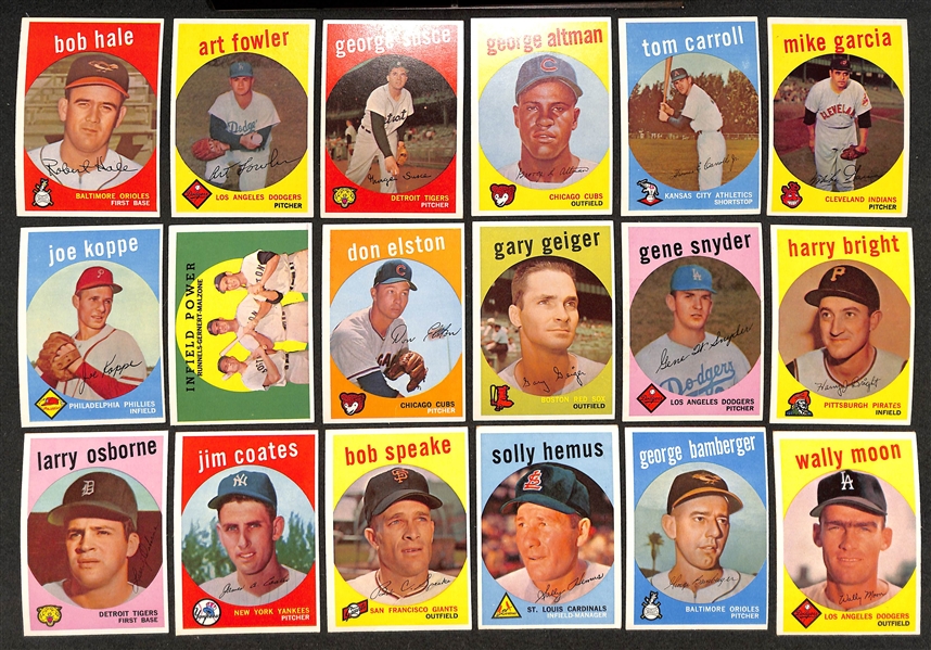  Lot of (500) Different 1959 Topps Baseball Cards w. Robin Roberts & Early Wynn