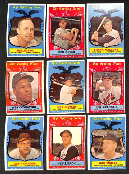  Lot of (500) Different 1959 Topps Baseball Cards w. Robin Roberts & Early Wynn
