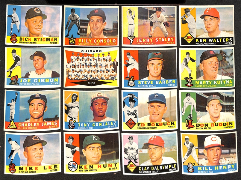  Lot of (405) Different 1960 Topps Baseball Cards w. Richie Ashburn & Nellie Fox