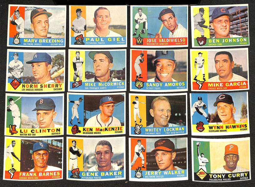  Lot of (405) Different 1960 Topps Baseball Cards w. Richie Ashburn & Nellie Fox