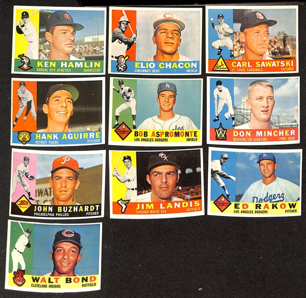  Lot of (405) Different 1960 Topps Baseball Cards w. Richie Ashburn & Nellie Fox