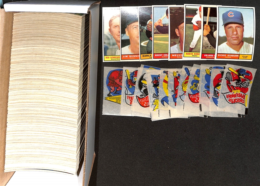  Lot of (430) Different 1961 Topps Baseball Cards w. Richie Ashburn & Orlando Cepeda + (13) Magic Rub-offs
