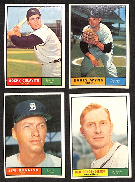  Lot of (430) Different 1961 Topps Baseball Cards w. Richie Ashburn & Orlando Cepeda + (13) Magic Rub-offs