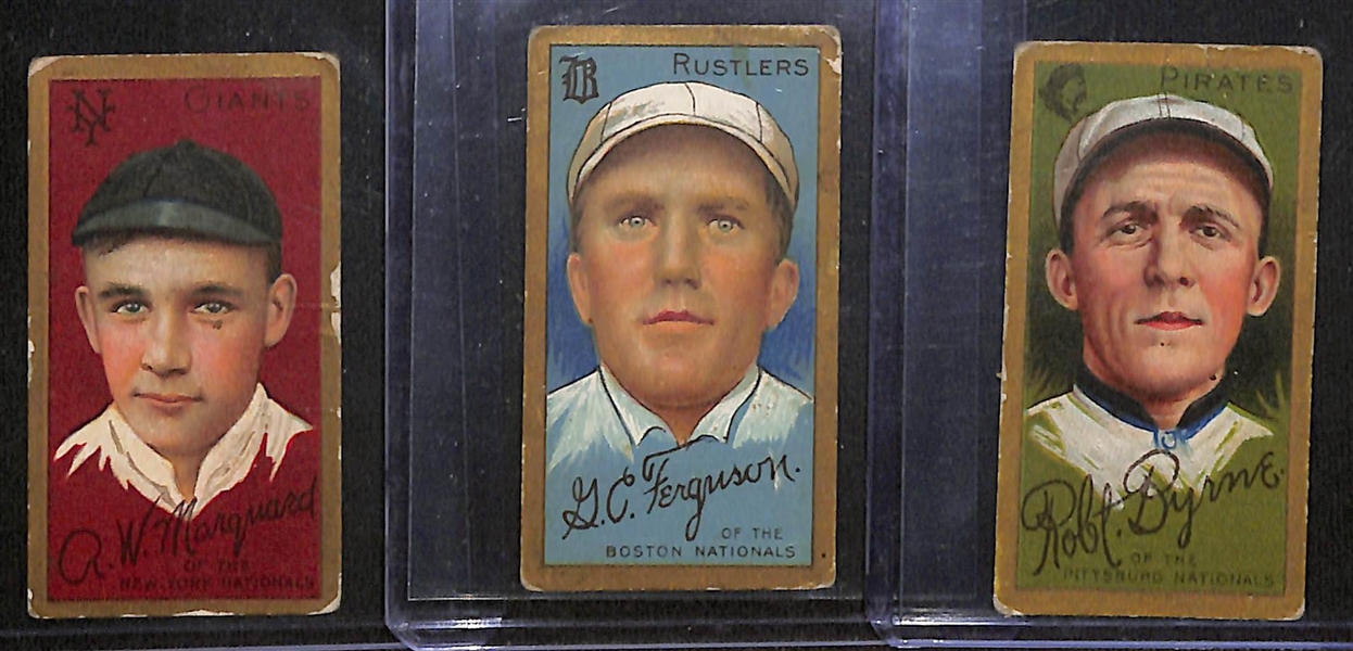 Lot of (9) 1911 T205 American & National League Tobacco Cards w. Rube Marquard (Polar Bear)