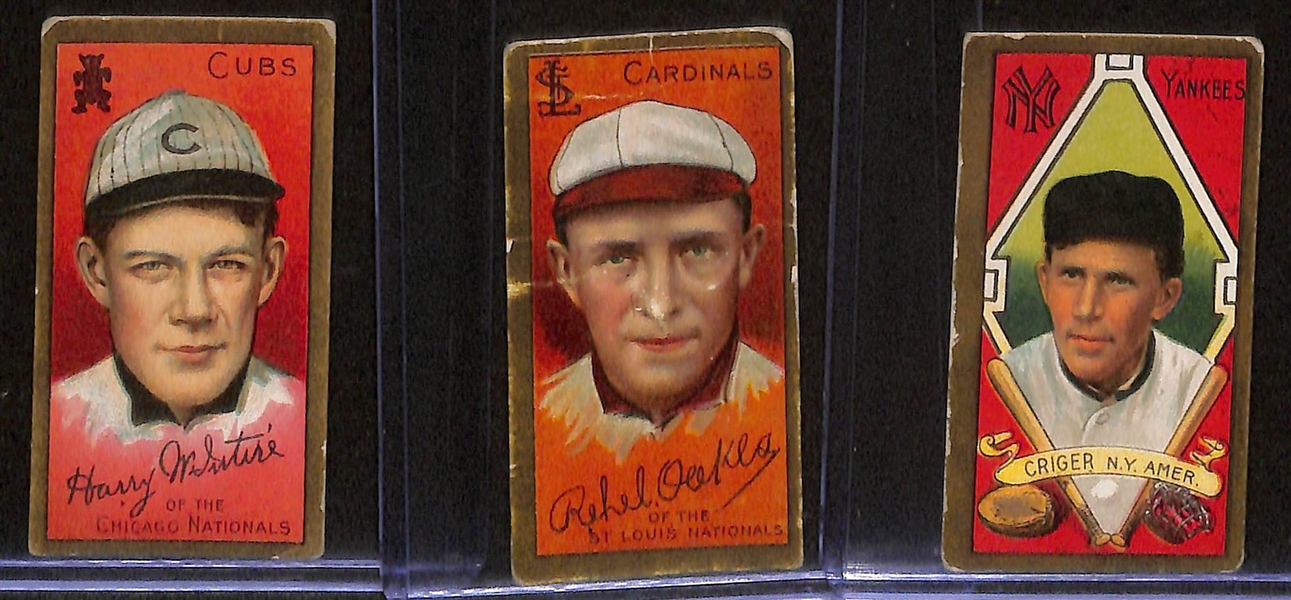 Lot of (9) 1911 T205 American & National League Tobacco Cards w. Rube Marquard (Polar Bear)