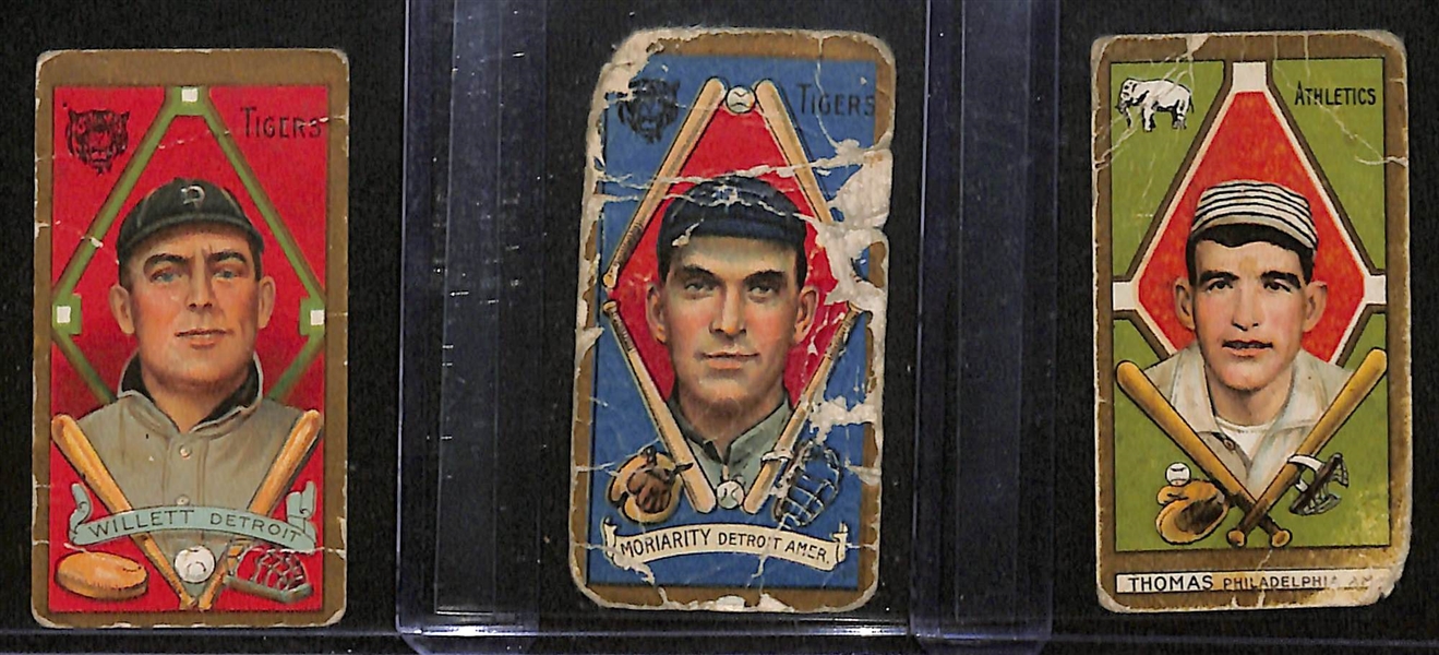 Lot of (9) 1911 T205 American & National League Tobacco Cards w. Rube Marquard (Polar Bear)