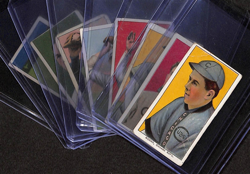 Lot of (8) 1909 T206 National League Tobacco Cards w. Pat Moran & Johnny Kling