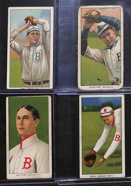 Lot of (8) 1909 T206 National League Tobacco Cards w. Pat Moran & Johnny Kling