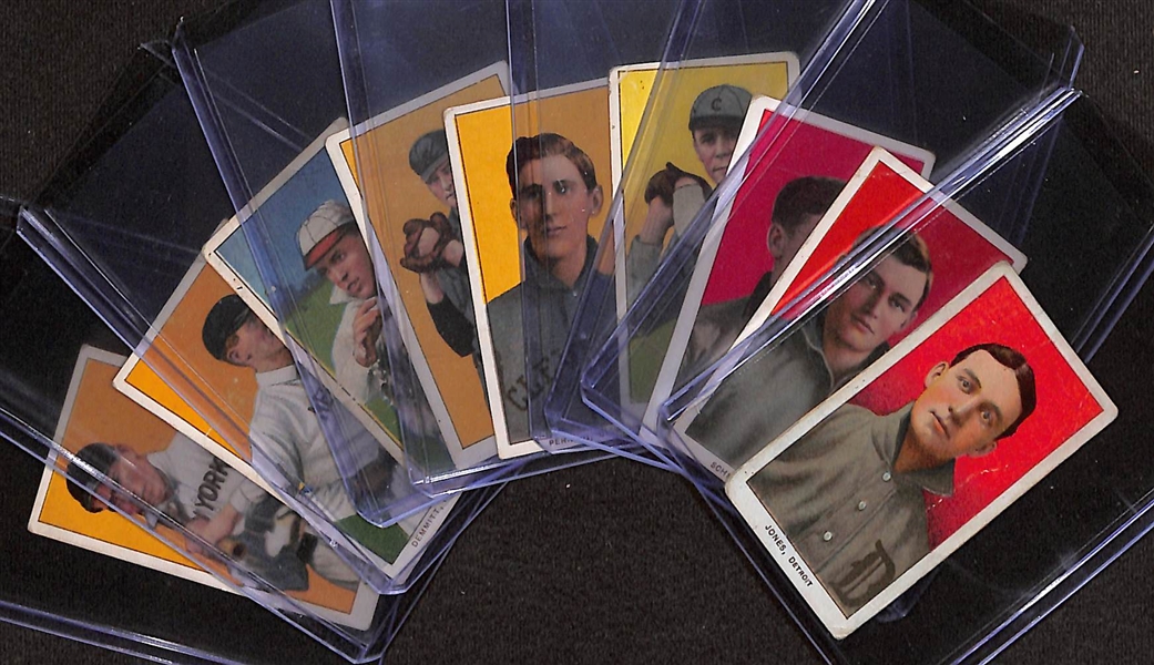 Lot of (9) 1909 T206 American League Tobacco Cards w. Jones & Schmidt
