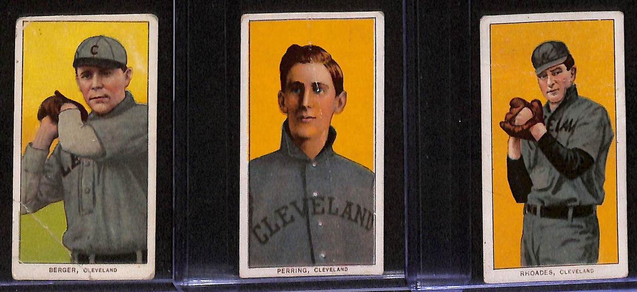 Lot of (9) 1909 T206 American League Tobacco Cards w. Jones & Schmidt