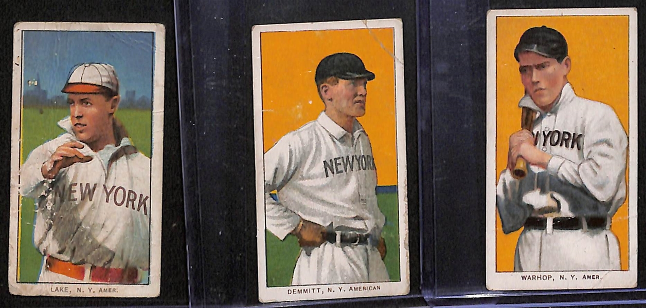 Lot of (9) 1909 T206 American League Tobacco Cards w. Jones & Schmidt