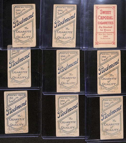 Lot of (9) 1909 T206 American League Tobacco Cards w. Jones & Schmidt