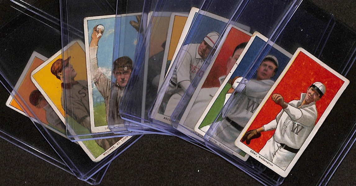 Lot of (9) 1909 T206 American League Tobacco Cards w. Gray & Groom