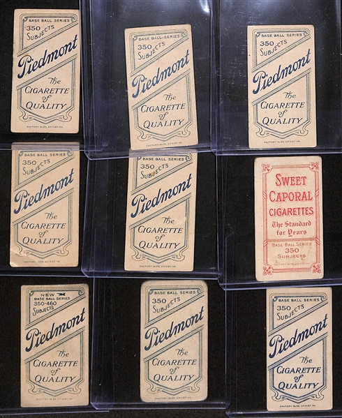 Lot of (9) 1909 T206 American League Tobacco Cards w. Gray & Groom