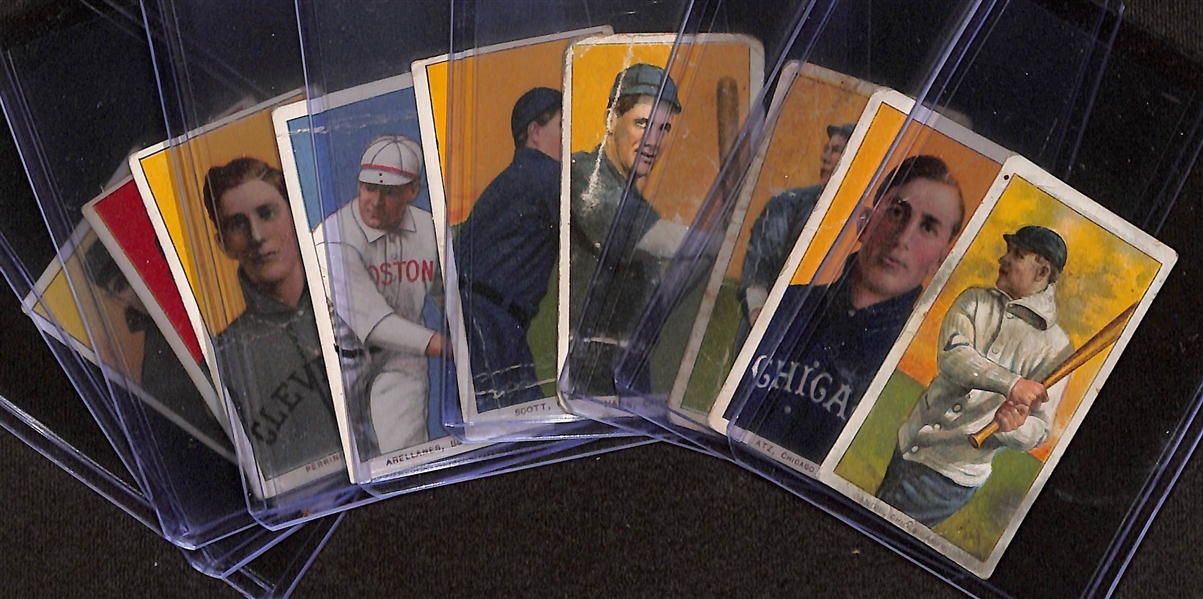 Lot of (9) 1909 T206 American League Tobacco Cards w. Chick Gandil Rookie (Polar Bear)