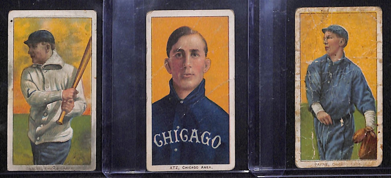 Lot of (9) 1909 T206 American League Tobacco Cards w. Chick Gandil Rookie (Polar Bear)
