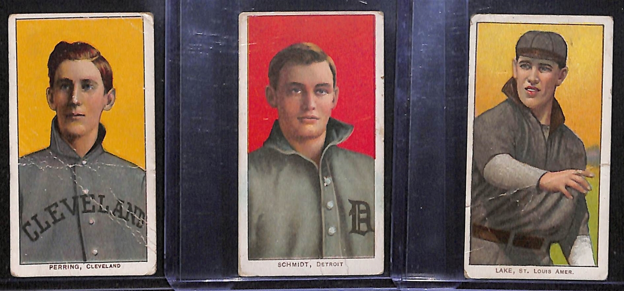 Lot of (9) 1909 T206 American League Tobacco Cards w. Chick Gandil Rookie (Polar Bear)