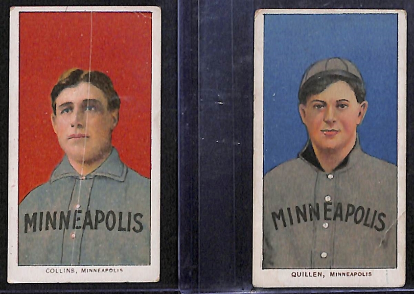 Lot of (8) 1909 T206 Minor League Tobacco Cards w. Jimmy Collins (Minneapolis)