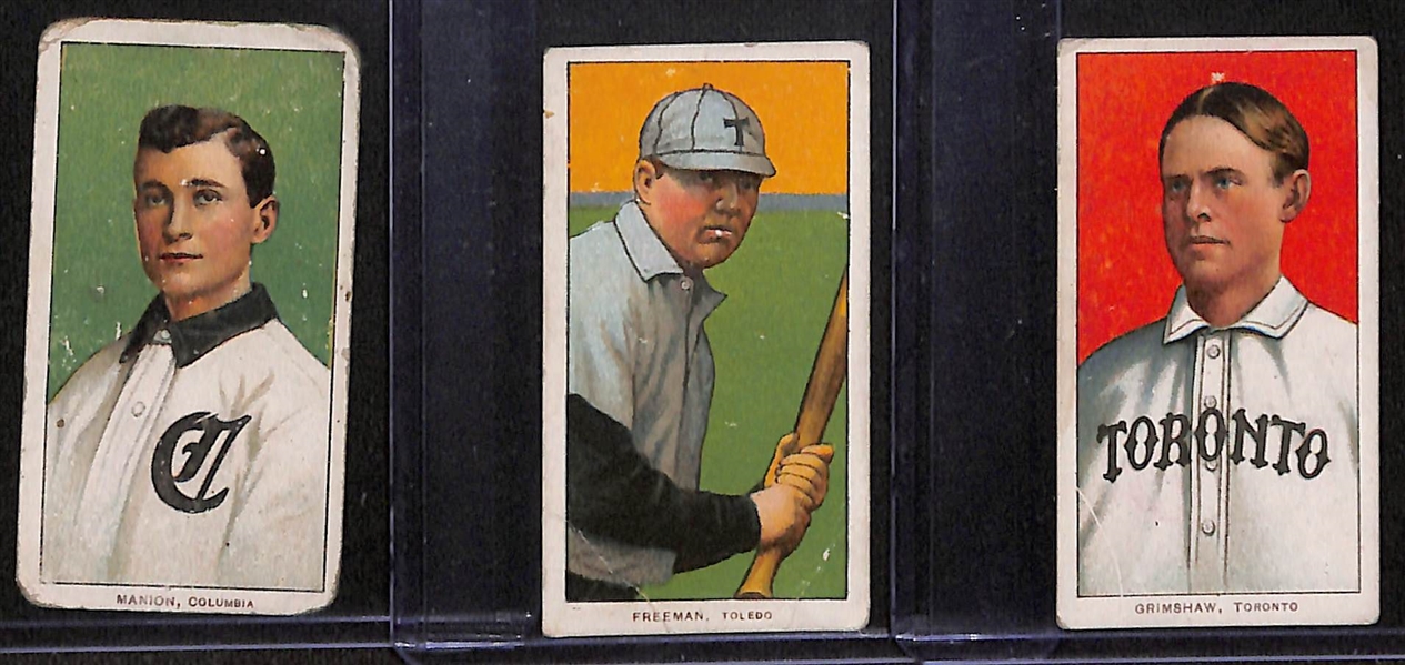 Lot of (8) 1909 T206 Minor League Tobacco Cards w. Jimmy Collins (Minneapolis)