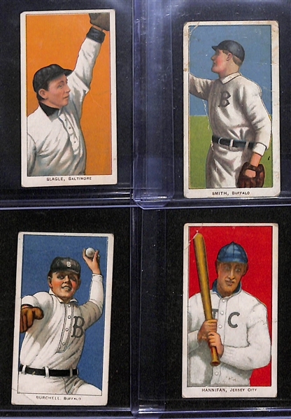 Lot of (8) 1909 T206 Minor League Tobacco Cards w. Jimmy Rabbit Slagle (Baltimore)