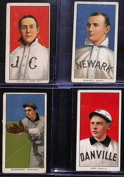 Lot of (8) 1909 T206 Minor League Tobacco Cards w. Jimmy Rabbit Slagle (Baltimore)