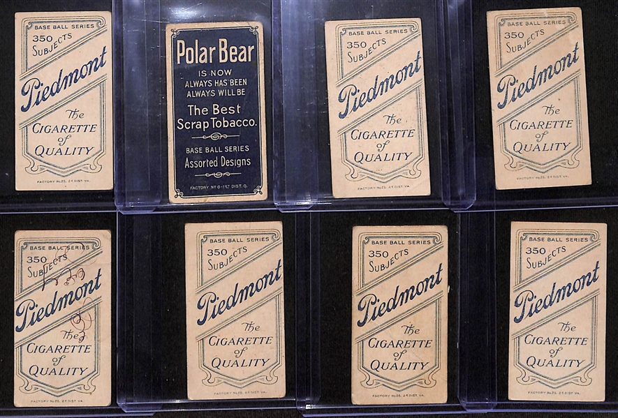 Lot of (8) 1909 T206 Minor League Tobacco Cards w. Jimmy Rabbit Slagle (Baltimore)