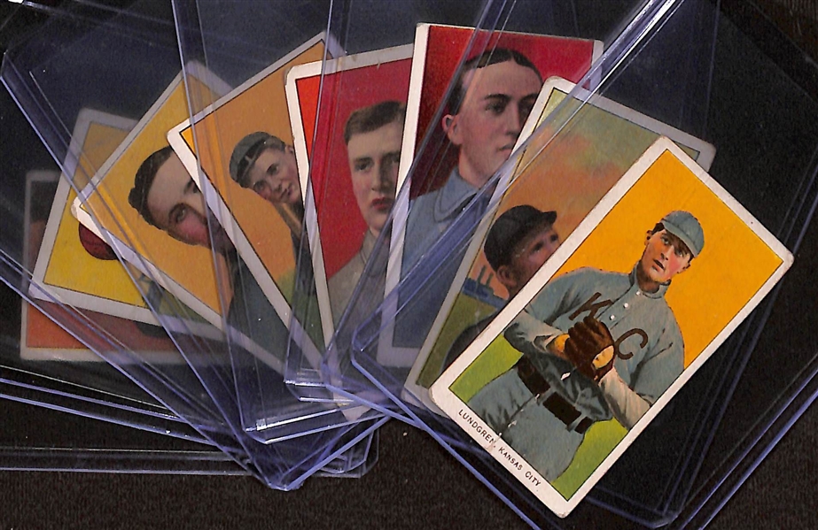 Lot of (8) 1909 T206 Minor League Tobacco Cards w. Carl Lundgren (Kansas City)