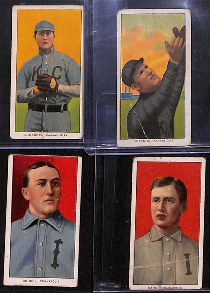 Lot of (8) 1909 T206 Minor League Tobacco Cards w. Carl Lundgren (Kansas City)