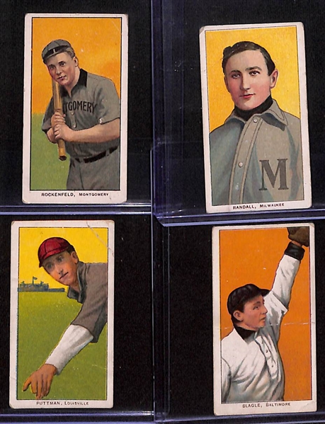Lot of (8) 1909 T206 Minor League Tobacco Cards w. Carl Lundgren (Kansas City)