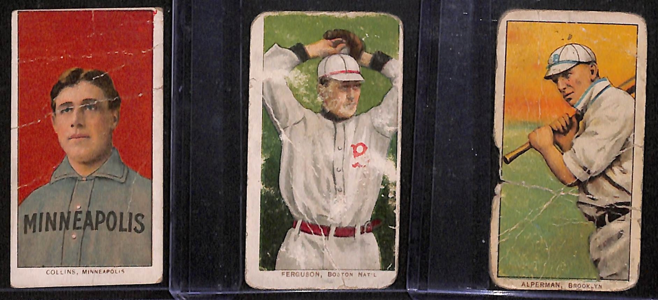 Lot of (10) 1909 T206 Minor/American/National League Tobacco Cards w. Jimmy Collins (Minneapolis) (creased)