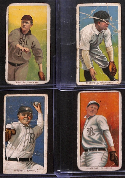 Lot of (10) 1909 T206 Minor/American/National League Tobacco Cards w. Jimmy Collins (Minneapolis) (creased)