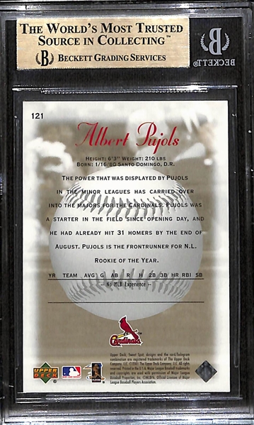 2001 Sweet Spot Albert Pujols Sweet Beginnings RC #1128/1500 BGS 9.5
