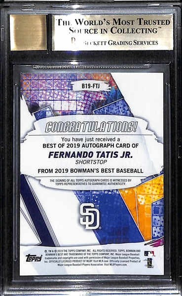 2018 Bowman's Best Fernando Tatis Jr. Auto RC Blue Refractor #138/150 BGS 9.5/10 Auto