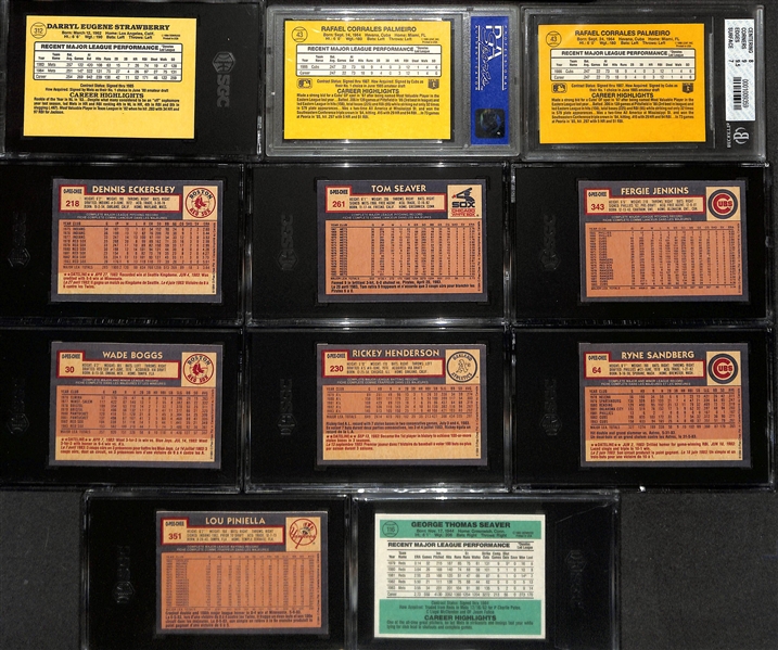 Lot of (21) Graded Baseball & (2) Graded Football Cards w. (2) 1984 O-Pee-Chee #8 Don Mattingly Rookie Cards (SGC7 & SGC 8)