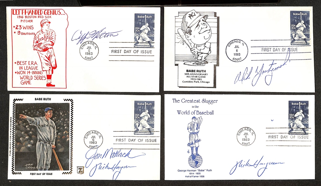 Lot of (50) Signed Assorted Babe Ruth First Day Covers by Various Baseball Players (+JSA Auction Letter)