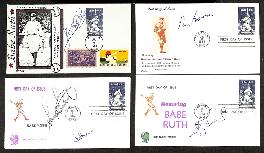 Lot of (50) Signed Assorted Babe Ruth First Day Covers by Various Baseball Players (+JSA Auction Letter)
