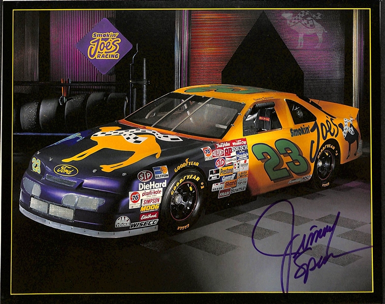Lot of (19) Signed Racing Promo Prints w. Richard Petty, Al Unser, More (+JSA Auction Letter)