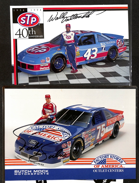 Lot of (19) Signed Racing Promo Prints w. Richard Petty, Al Unser, More (+JSA Auction Letter)