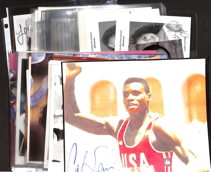 Lot of (25+) Signed Assorted Sports Photos w. Carl Lewis, Gene Sarazen, More (+JSA Auction Letter) 