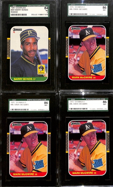 Lot of (8) SGC/PSA Graded Hall of Fame Rookie Baseball Cards w. 1980 Topps Rickey Henderson #482 SGC 7